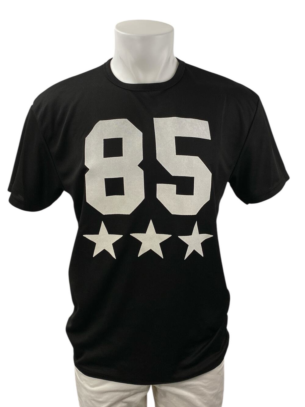Topman Men's Black 85 Star Football Crewneck Short Sleeve T Shirt Tee Top Size S